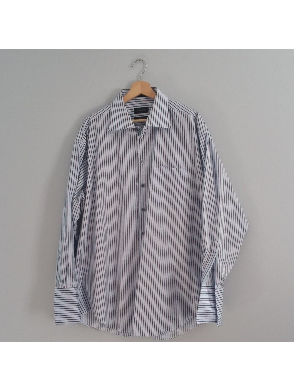 Claiborne Men's Button Down Striped Cotton Shirt XXL